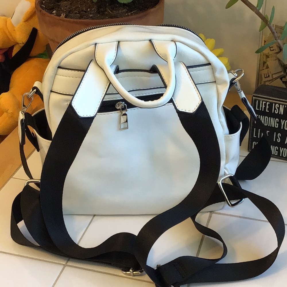 Vegan Leather Roomy Backpack/Shoulder Bag (#7) - Picture 6 of 8